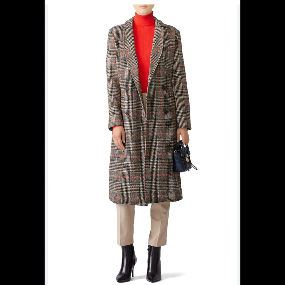 Cupcakes & Cashmere Long Plaid Adi Coat Jacket